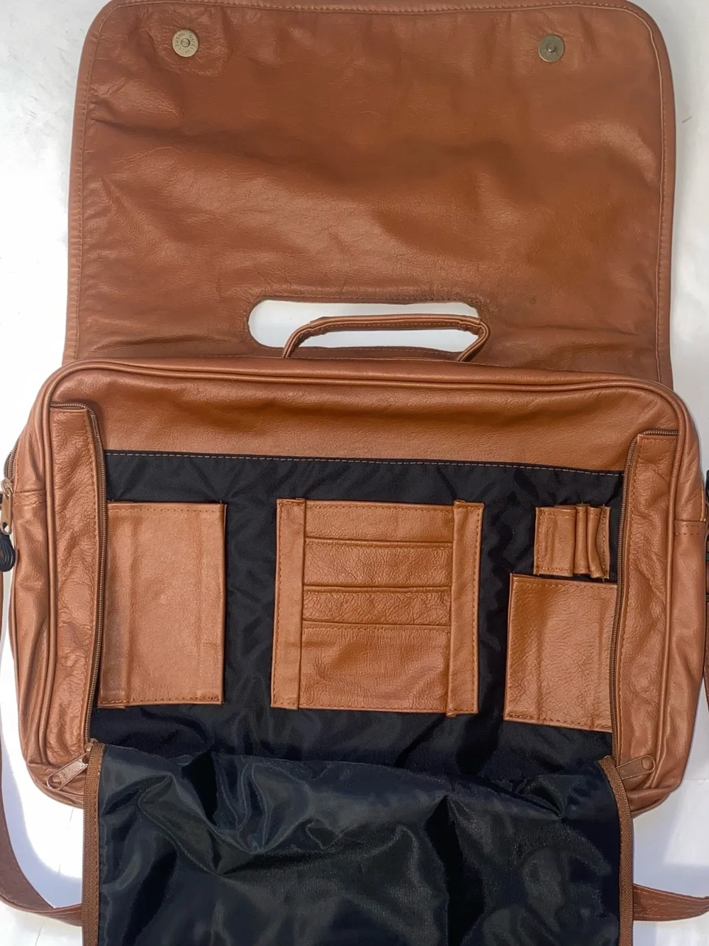 Ace Leather Goods Brown Leather Bag Briefcase - Handcrafted - laptop iPad carry